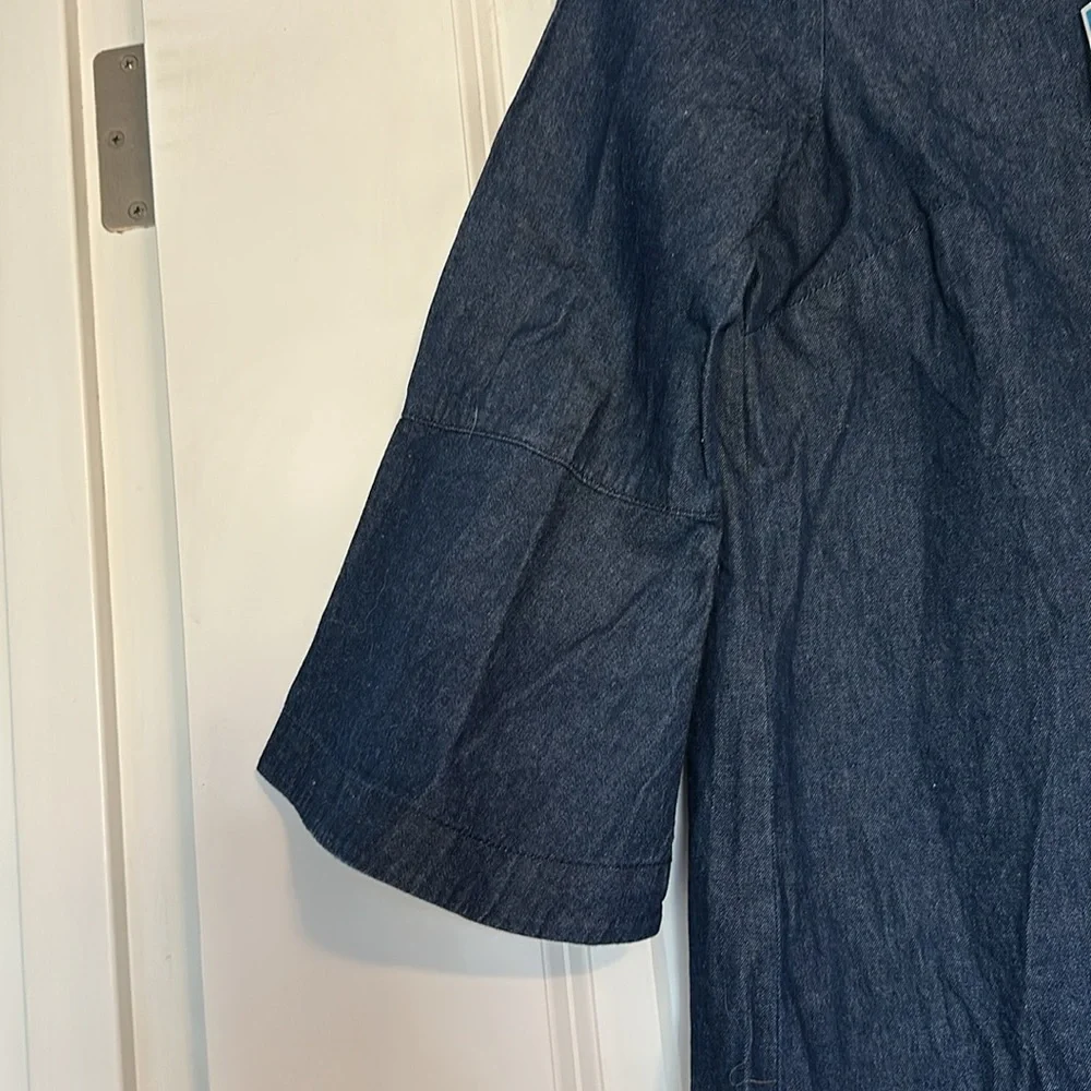 Draper James Chambray Ruffle Shift Dress - Size 0